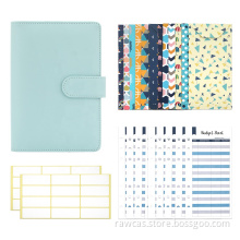 A6 PU Leather Budget Wallet Binder Pockets Notebook